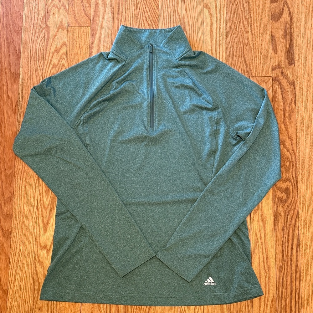 Adidas Golf Heather Green Quarter-Zip Pullover NWOT